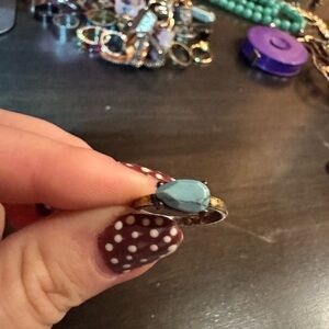 Elegant Gold and Blue Stone Ring